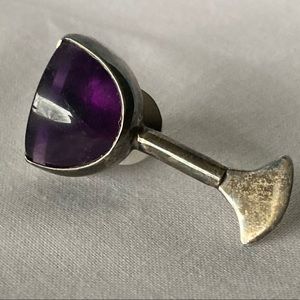 Amethyst Silver chalice brooch